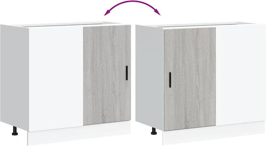 Ντουλάπι Νεροχύτη Γκρι Sonoma 80x46x81.5εκ.