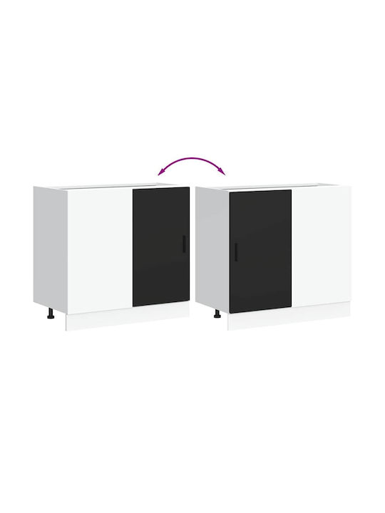 Dulap pentru Chiuvetă Negru 80x46x81.5buc