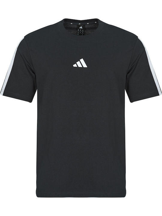 Essentials 3-stripes Αθλητικό T-shirt Μαύρο