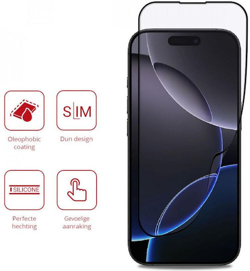 Rosso Tempered Glass Μαύρο (iPhone 16 Pro Max)