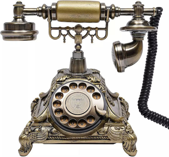 Vintage Rotary Dial Telephone No Battery Needed Retro Ringtones Chocolate
