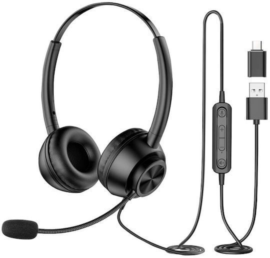 NewBee H368 On Ear Multimedia Headphone with Microphone USB-A / USB-C