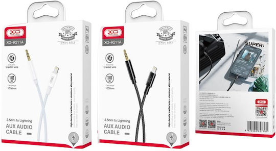 XO NBR211A Braided la Cablu Lightning Alb 1m (16.005.0195)