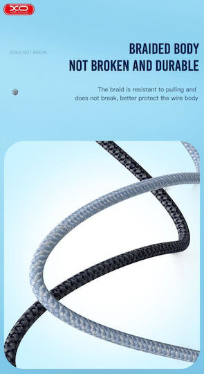 XO NBR211A Braided la Cablu Lightning Alb 1m (16.005.0195)