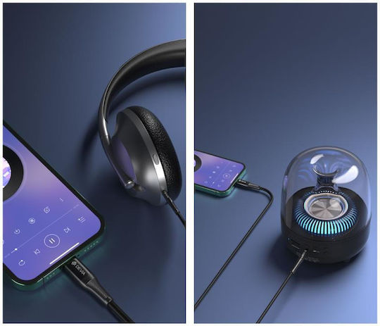 Devia Audio 3.5mm to Lightning Cable Μαύρο 1m