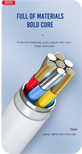 XO NB212 2.1A USB to Lightning Cable Μπλε 1m