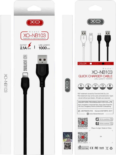 XO XO Regular USB to Lightning Cable Λευκό 2m (NB103)