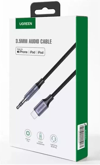 Ugreen Braided 3.5mm to Lightning Cable Black 2m (70862)