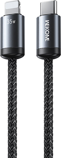 WK Wdc-33 Braided la Cablu Lightning 35W Negru 1m