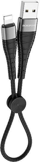 Borofone BX32 Braided USB to Lightning Cable Μαύρο 0.25m