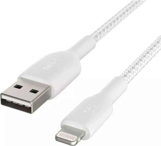 Belkin Braided USB-A to Lightning Cable 12W White 3m (CAA002BT3MWH)