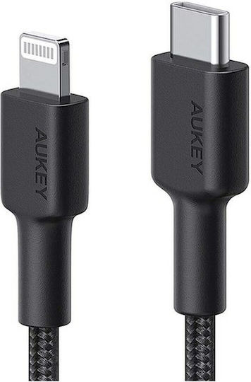 Aukey CB-CL03 Плетена USB-C към Lightning кабел Черен 2м (ITAN1004513)