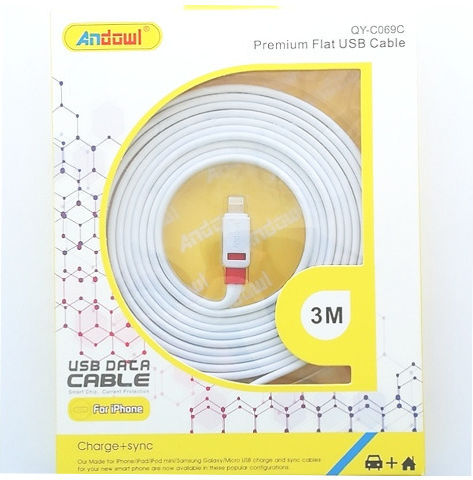 Andowl USB-A zu Lightning Kabel Weiß 3m (QY-C069C)