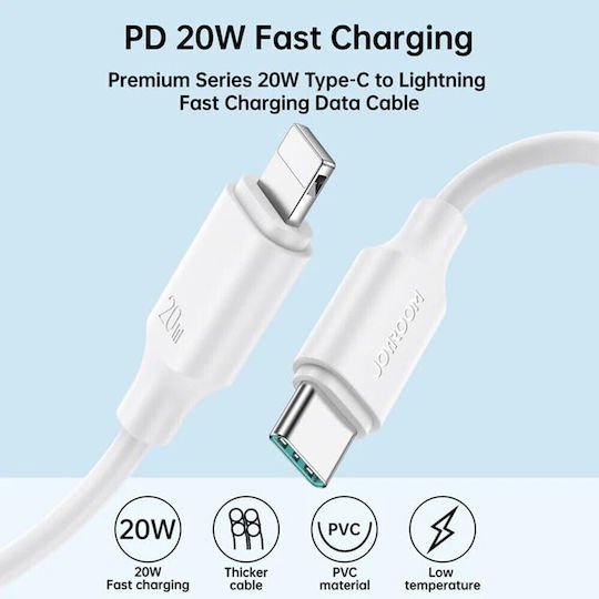 Joyroom S-CL020A9 Редовна USB-C към Lightning кабел 20W Черен 0.25м