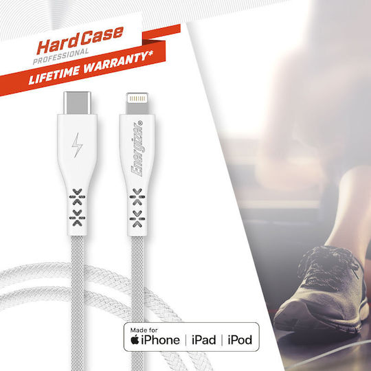 Energizer Braided USB-C to Lightning Cable Λευκό 1.2m (C411LKWH)