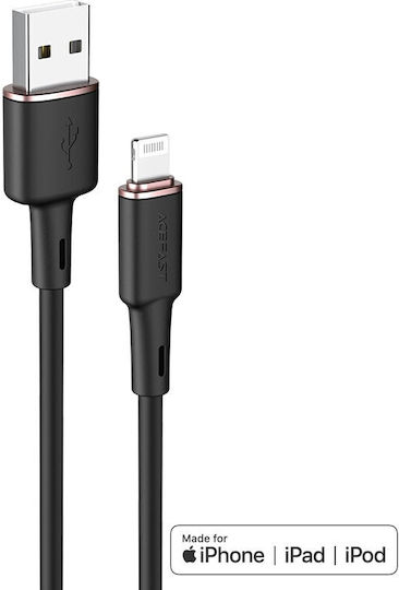 Acefast C2-02 Редовна USB-A към Lightning кабел Черен 1.2м