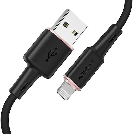 Acefast C2-02 Редовна USB-A към Lightning кабел Черен 1.2м