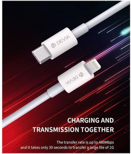 Devia EC146 USB-C zu Lightning Kabel 27W Weiß 2m (378805)