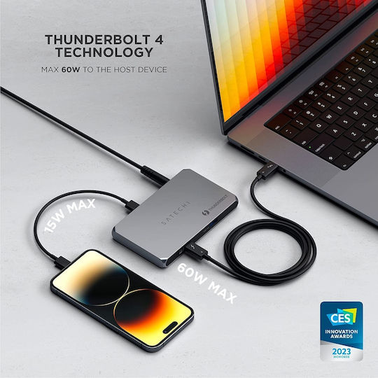 Satechi Thunderbolt 4 Stație de andocare cu 4K PD Gri (ST-T4SHM-EU)