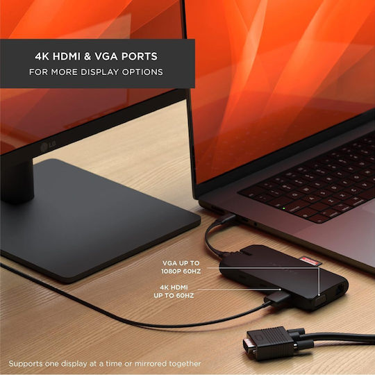 Satechi USB-C Docking Station with HDMI 4K PD Ethernet Black (ST-UCMBAK)