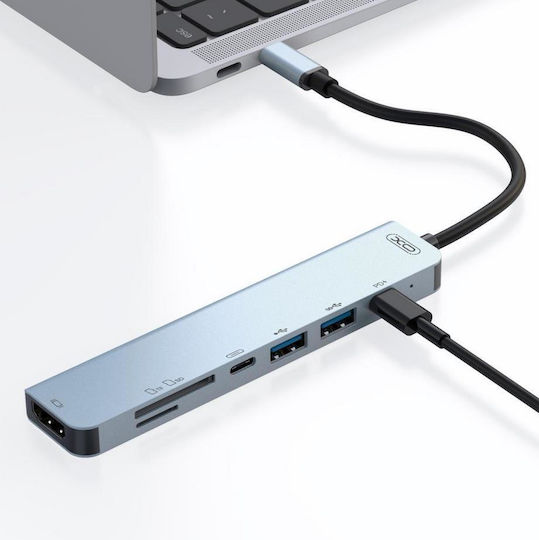XO USB-C Docking Station mit HDMI 4K PD Gray (XO-HUB008)