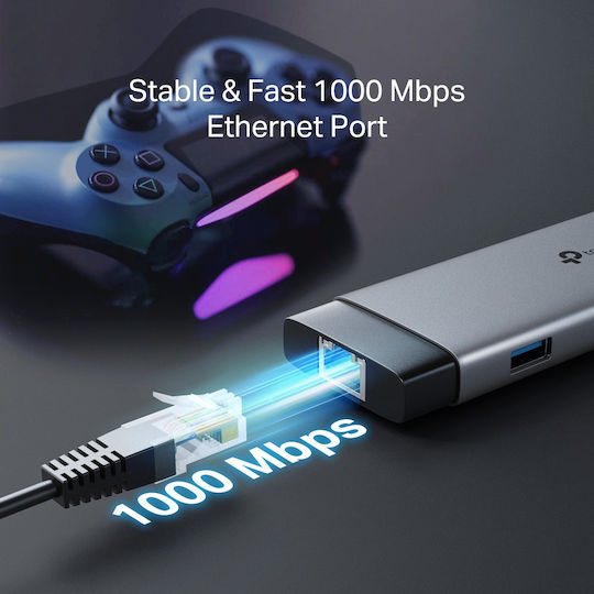 TP-LINK USB-C Docking Station with HDMI 4K PD Ethernet Gray (UH9120C)
