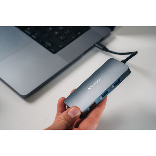 Verbatim CMH-9 USB-C Docking Station mit HDMI 4K PD Ethernet Gray