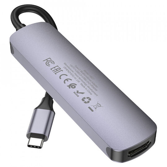 Hoco HB27 USB-C Docking Station mit HDMI 4K PD Gray