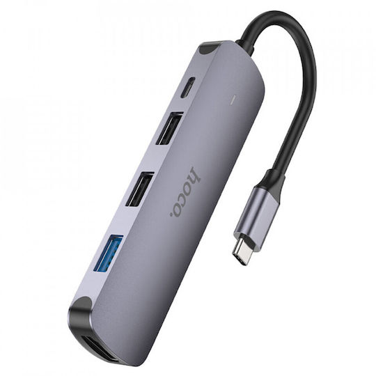 Hoco HB27 USB-C Docking Station mit HDMI 4K PD Gray