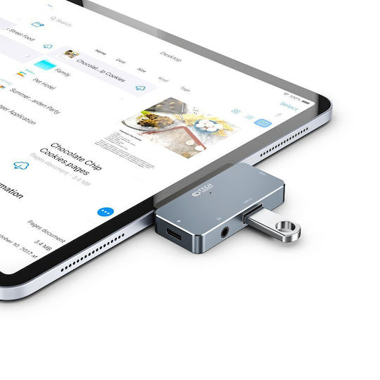 Tech-Protect V6-HUB USB-C Docking Station με HDMI 4K PD Γκρι
