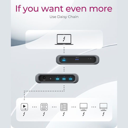 Icy Box Thunderbolt 4 Docking Station με 4K PD και σύνδεση 2 Οθονών Μαύρο (IB-HUB801-TB4)