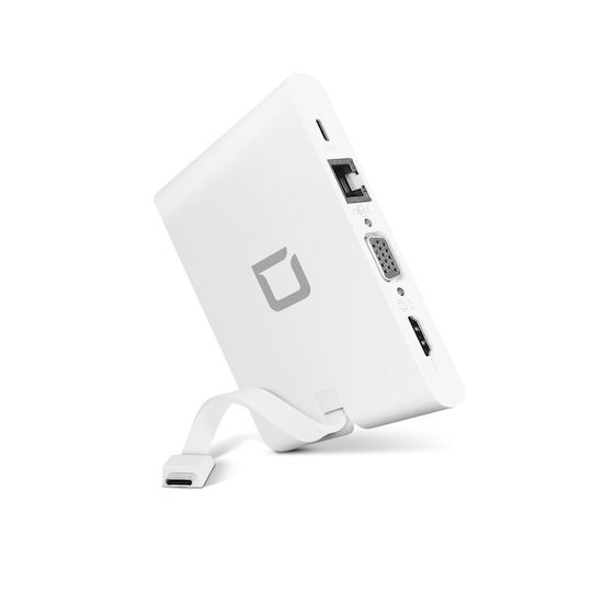 Dicota USB-C Docking Station με HDMI 4K PD Ethernet Λευκό (D31729)
