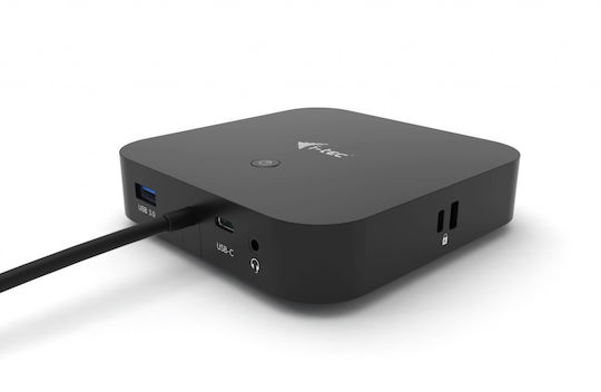 i-tec USB-C Dual Display USB-C Docking Station with DisplayPort 4K PD Ethernet and Connection for 2 Monitors Black