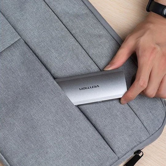 Vention TODHB USB-C Docking Station with HDMI 4K PD and Support for 2 Monitors Gray