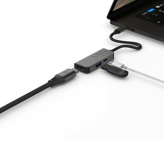 LinQ USB-C Docking Station με HDMI 4K PD Γκρι (LQ48000)
