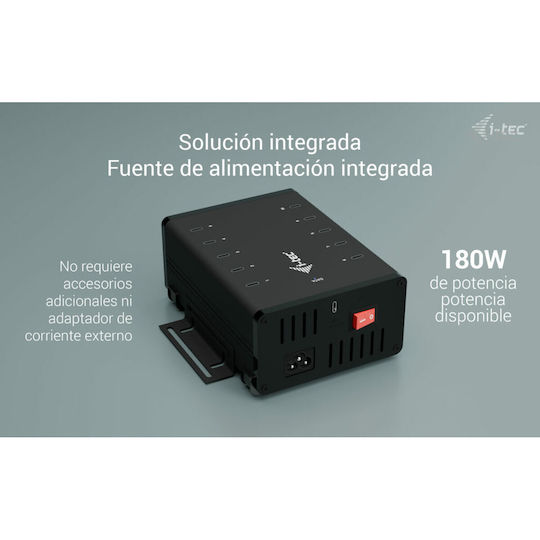 i-tec USB-C Docking Station με 4K PD Ethernet Μαύρο (CACHRGHUB10C)