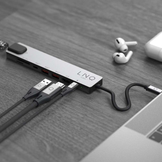 LinQ USB-C Docking Station με HDMI 4K PD Ethernet Μαύρο (LQ48010)