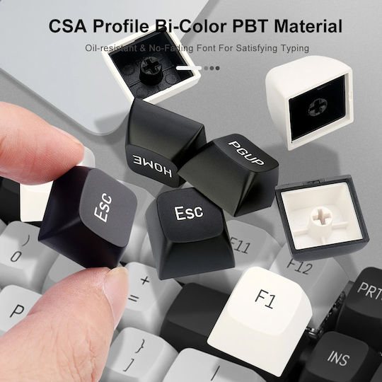 Redragon A132 Keycap CSA PBT Black / White