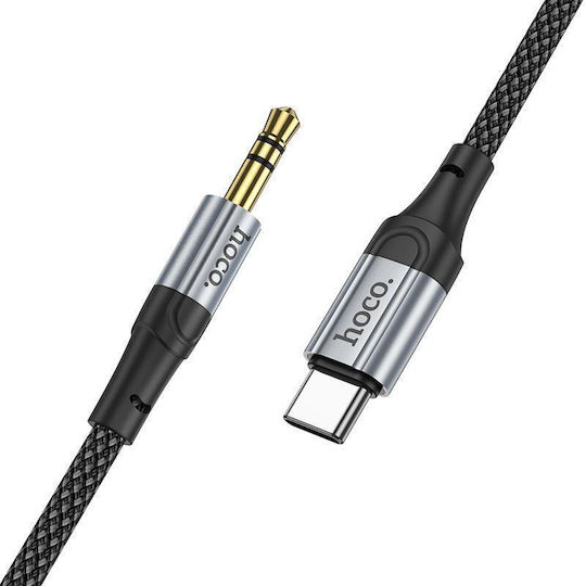 Hoco UPA26 Braided USB 2.0 Cable USB-C male - 3.5mm Black 1m