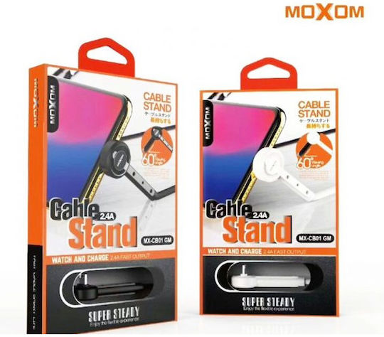 Moxom MX-CB01 GM Angle (90°) / Regular USB 2.0 Cable USB-C Male - USB-A Black 1m