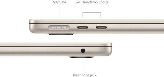 Apple MacBook Air 13" (2024) 13.6" Retina Display (M3-8-Core/16GB/256GB SSD) Starlight (GR Keyboard)