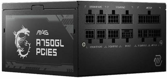 MSI MAG A750GL PCIE5 750W Black Computer Power Supply Full Modular 80 Plus Gold