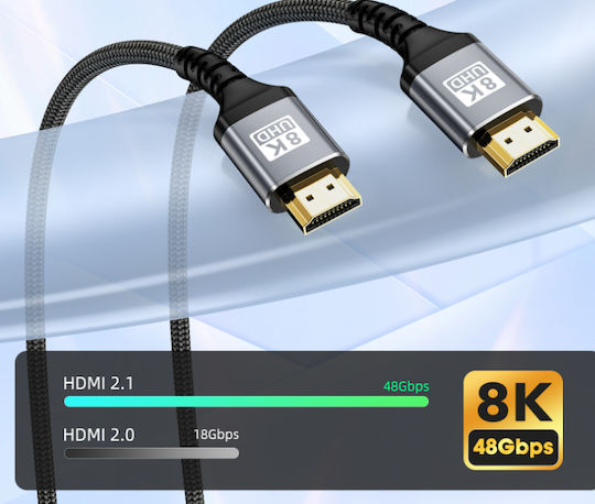 Naxius HDMI 2.1 Cable HDMI male - HDMI male 7m Black