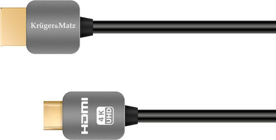 Kruger & Matz Cable HDMI male - mini HDMI male 1.8m Μαύρο