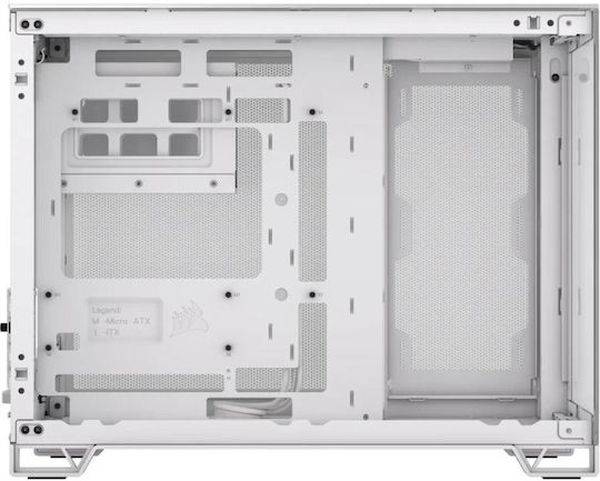 Corsair 2500X Gaming Mikro-Turm Computergehäuse mit Seitenfenster Weiß/Satin-Graues Aluminium