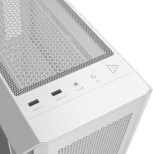 Adata Valor Air Plus Gaming Midi Tower Computer Case with Side Window and ARGB Lighting White