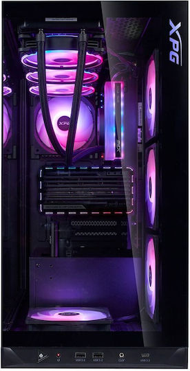 Adata Invader X Gaming Midi Tower Computer Case with Side Window Black