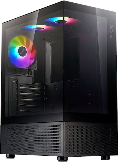 Adata Invader X Gaming Midi Tower Κουτί Υπολογιστή με Πλαϊνό Παράθυρο Μαύρο