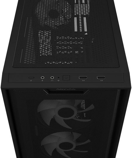 Asus A21 Plus Gaming Mini-Turm Computergehäuse mit Seitenfenster Schwarze