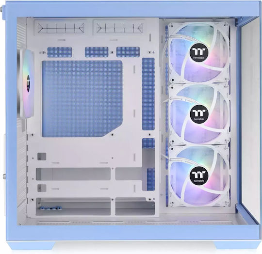 Thermaltake View 380 TG ARGB Gaming Midi-Turm Computergehäuse mit Seitenfenster Hydrangea Blue